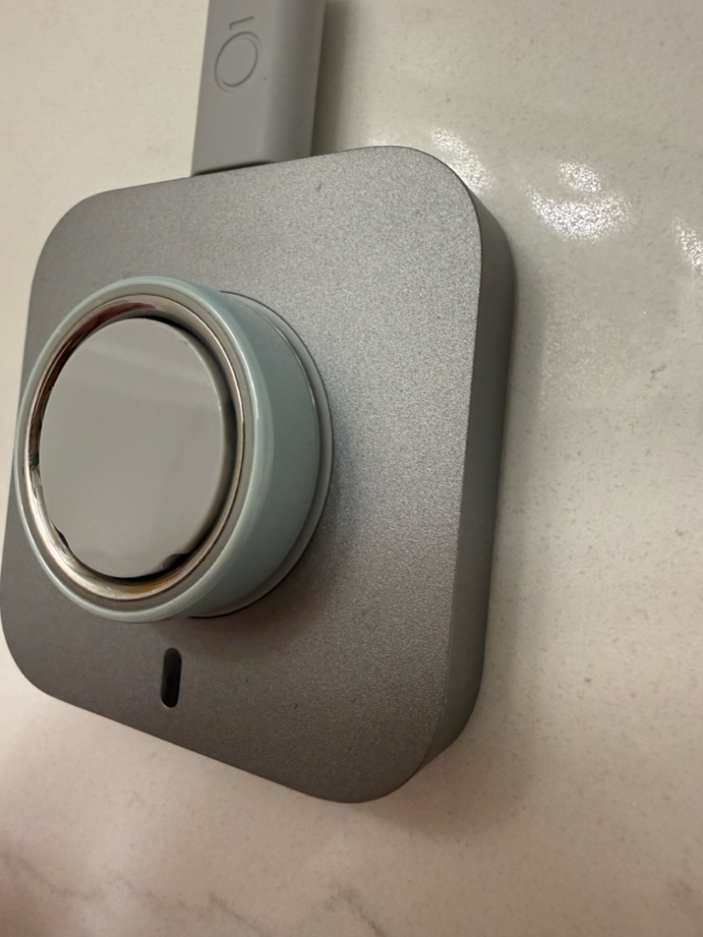 Oura Ring Charger Dock in Silver and Light Blue